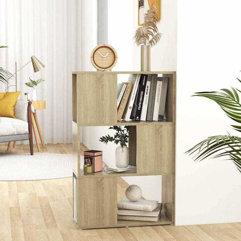 Bibliotecă/Separator cameră, stejar sonoma, 60x24x94 cm, PAL