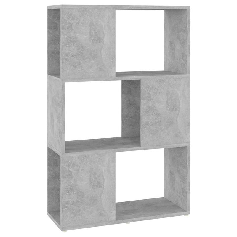 Bibliotecă/Separator cameră, gri beton, 60x24x94 cm, PAL