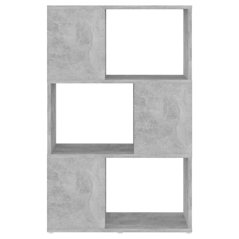 Bibliotecă/Separator cameră, gri beton, 60x24x94 cm, PAL