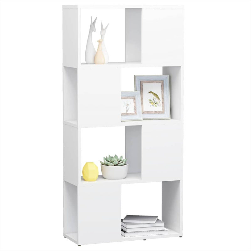 Bibliotecă/Separator cameră, alb, 60x24x124,5 cm, PAL