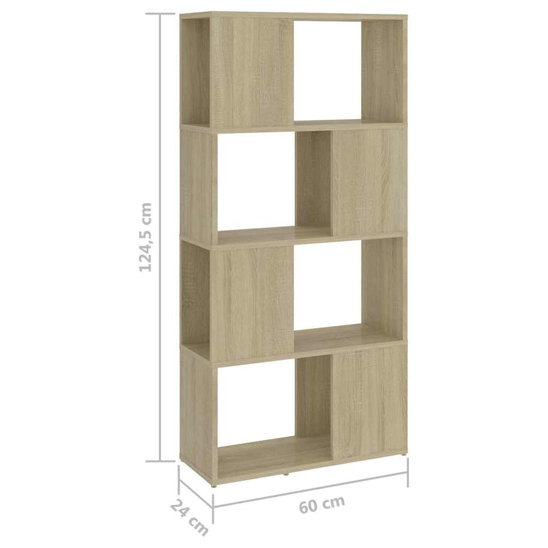 Bibliotecă/Separator cameră stejar sonoma 60x24x124,5 cm PAL