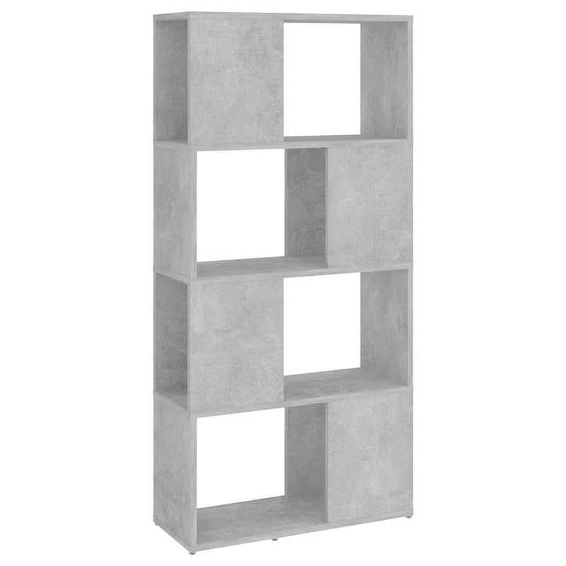 Bibliotecă/Separator cameră, gri beton, 60x24x124,5 cm