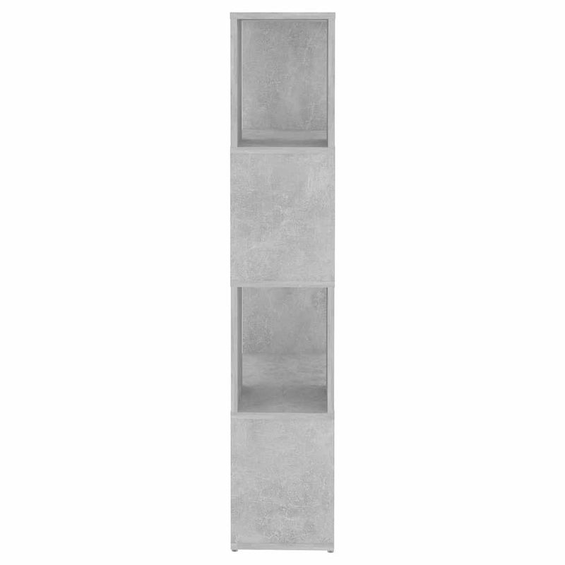 Bibliotecă/Separator cameră, gri beton, 60x24x124,5 cm