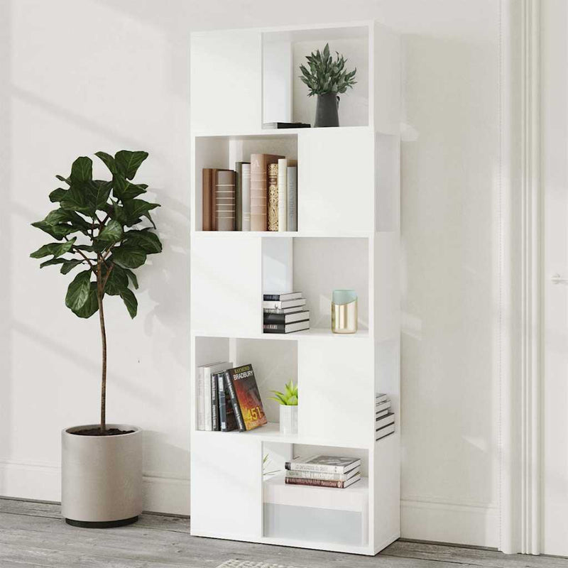 Bibliotecă/Separator cameră, alb, 60x24x155 cm, PAL