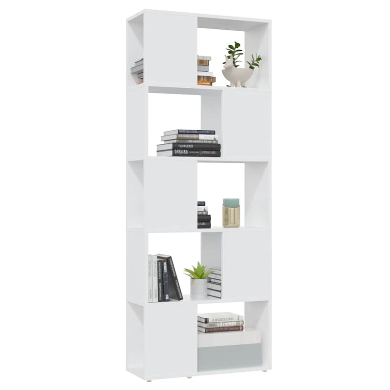 Bibliotecă/Separator cameră, alb, 60x24x155 cm, PAL