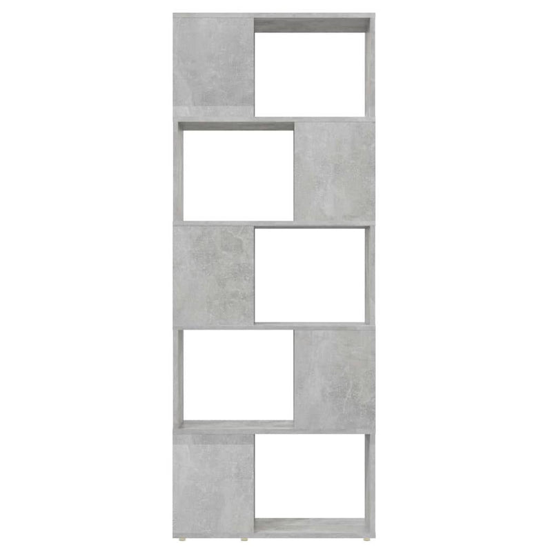 Bibliotecă/Separator cameră, gri beton, 60x24x155 cm