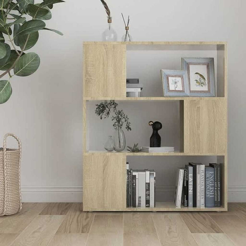 Bibliotecă/Separator cameră, stejar sonoma, 80x24x94 cm, PAL