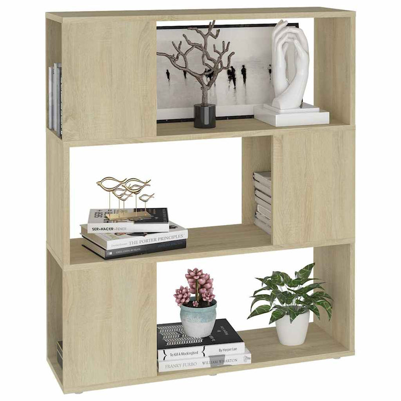 Bibliotecă/Separator cameră, stejar sonoma, 80x24x94 cm, PAL