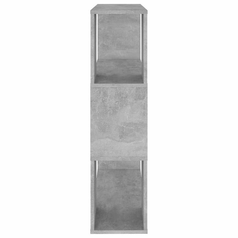 Bibliotecă/Separator cameră, gri beton, 80x24x94 cm, PAL