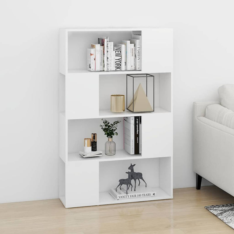 Bibliotecă/Separator cameră, alb, 80x24x124,5 cm, PAL