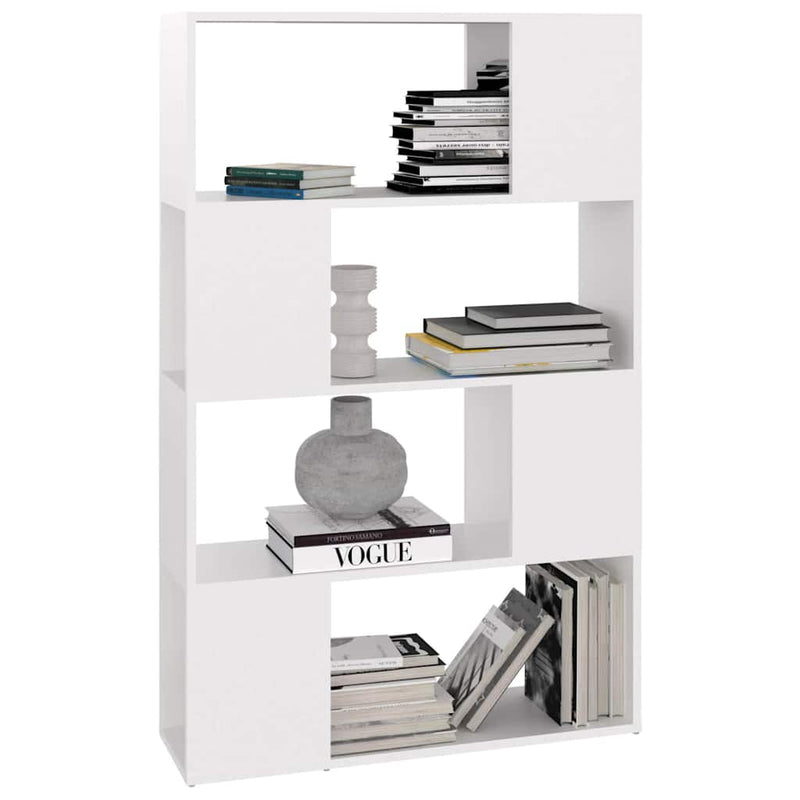 Bibliotecă/Separator cameră, alb, 80x24x124,5 cm, PAL