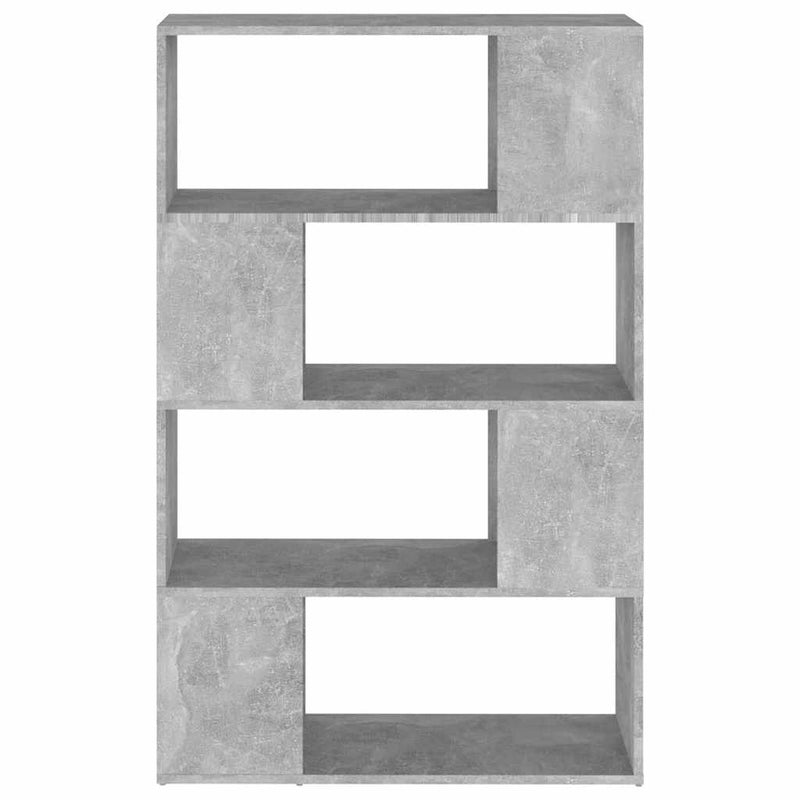 Bibliotecă/Separator cameră, gri beton, 80x24x124,5 cm, PAL
