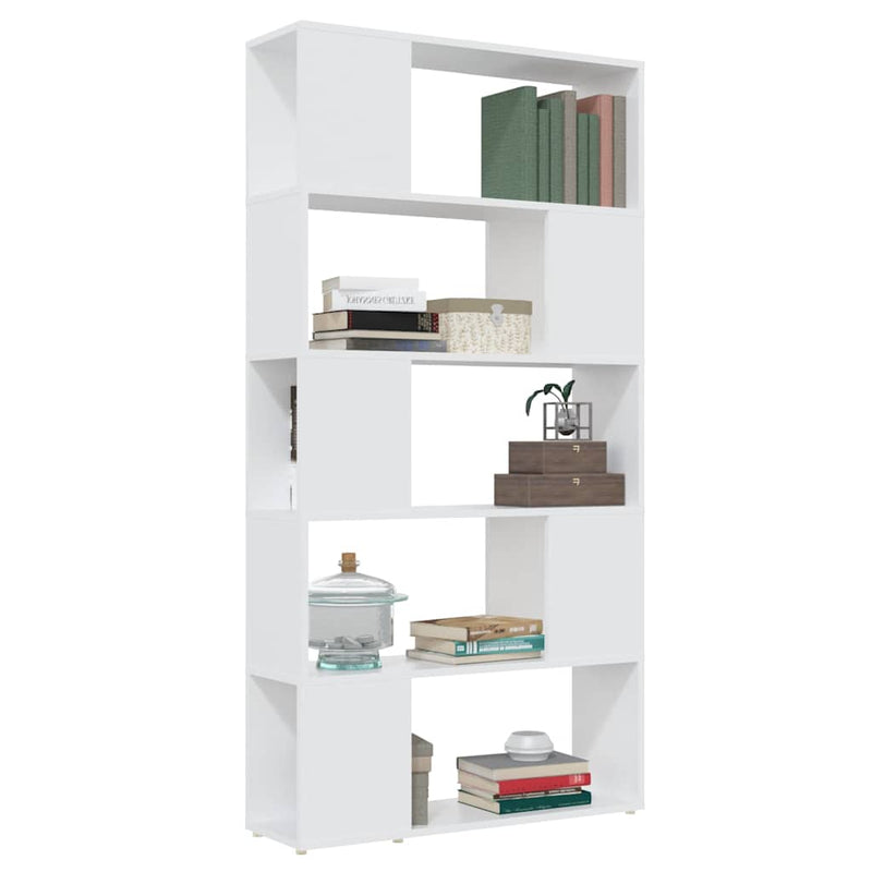 Bibliotecă/Separator cameră, alb, 80x24x155 cm, PAL