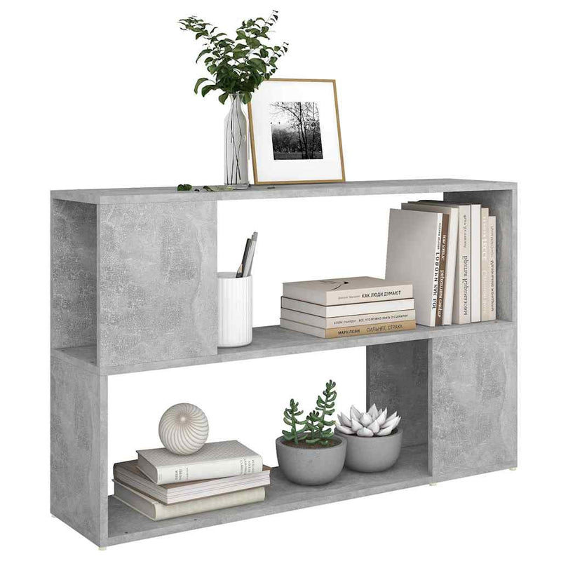 Bibliotecă, gri beton, 100x24x63 cm, PAL
