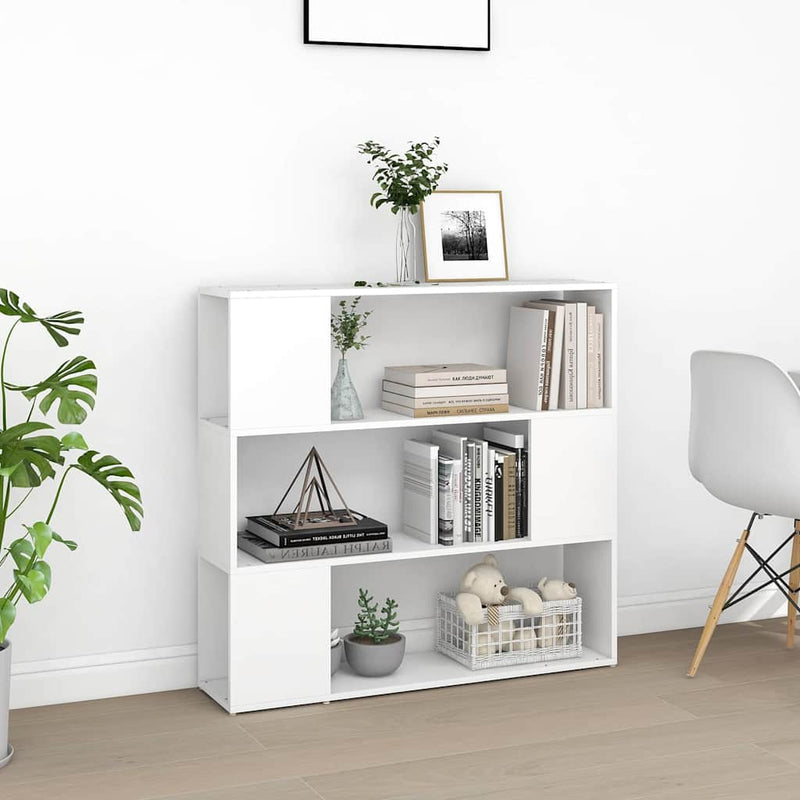Bibliotecă/Separator cameră, alb, 100x24x94 cm