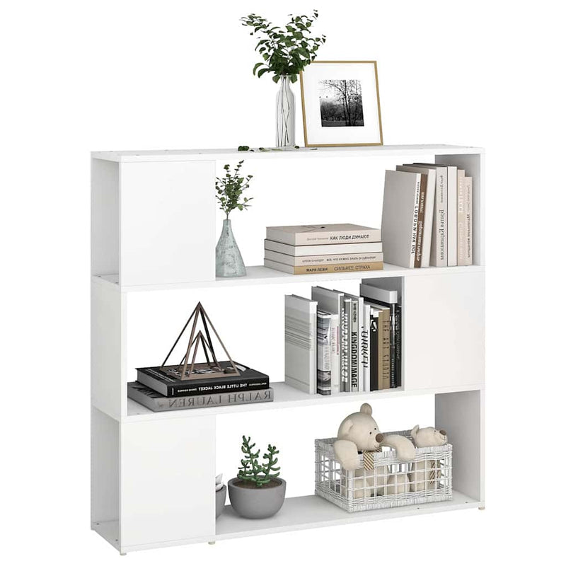 Bibliotecă/Separator cameră, alb, 100x24x94 cm
