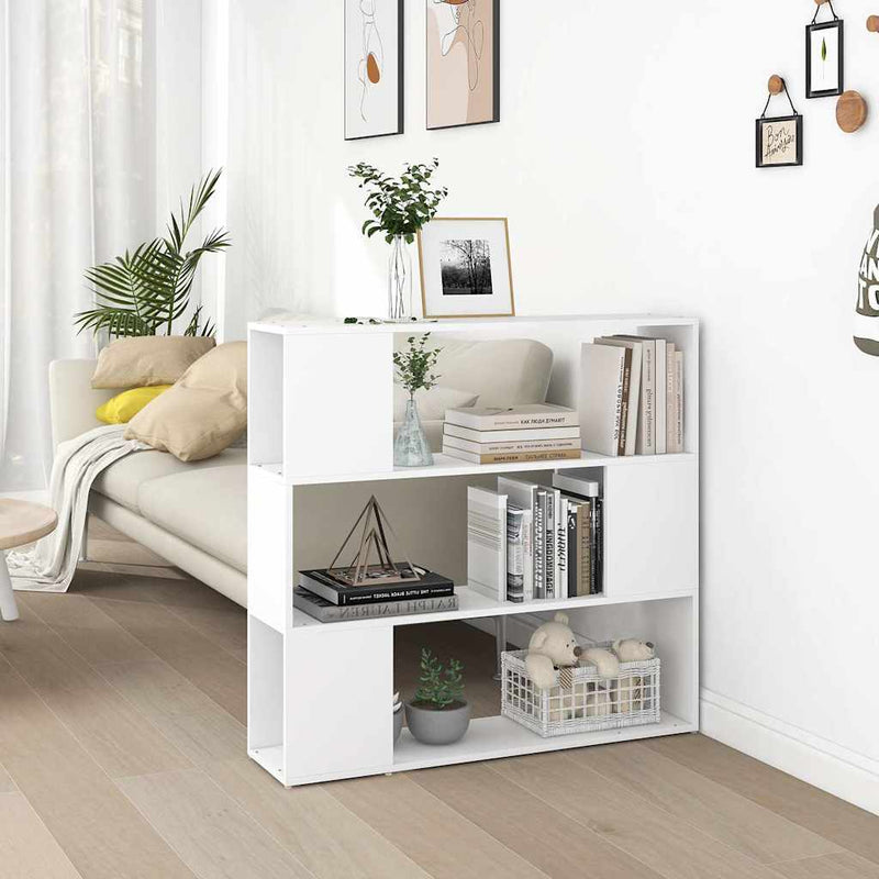 Bibliotecă/Separator cameră, alb, 100x24x94 cm