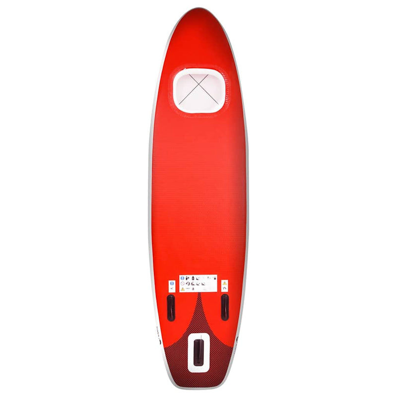 Set placă paddleboarding gonflabilă, roşu, 330x76x10 cm