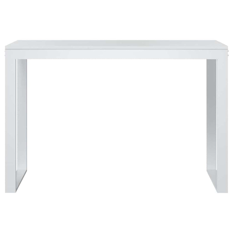 Birou de computer, alb, 110x60x73 cm, lemn prelucrat