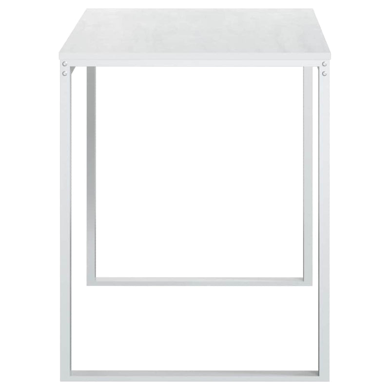 Birou de computer, alb, 110x60x73 cm, lemn prelucrat