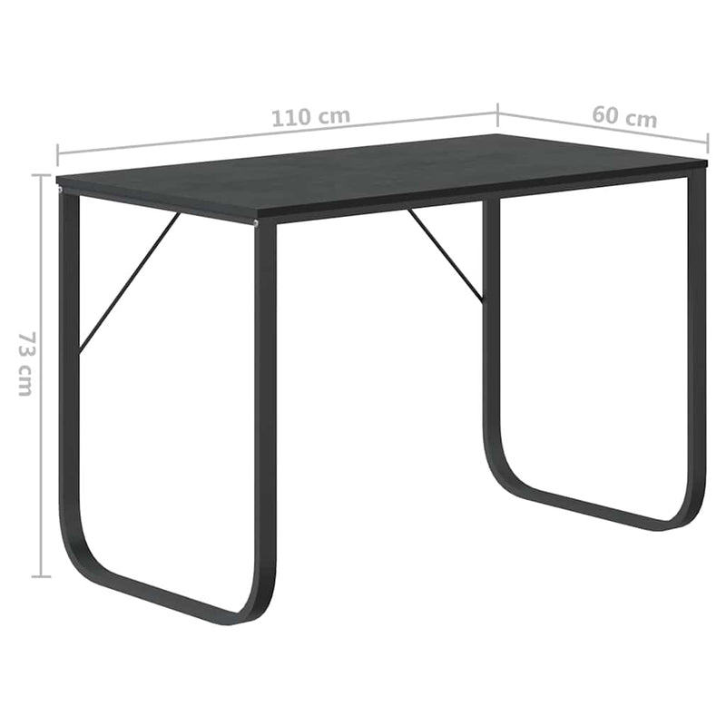 Birou de computer, alb, 110x60x73 cm, lemn prelucrat