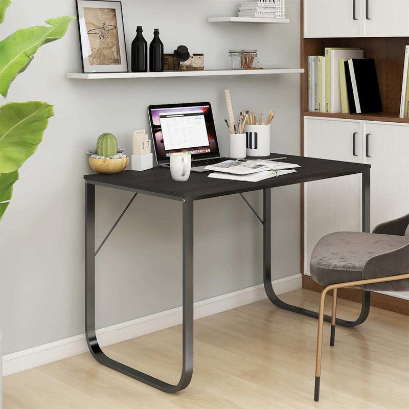 Birou de computer, alb, 110x60x73 cm, lemn prelucrat