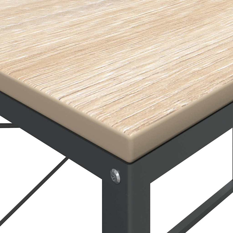 Birou de computer, negru/stejar, 110x60x70 cm, lemn prelucrat