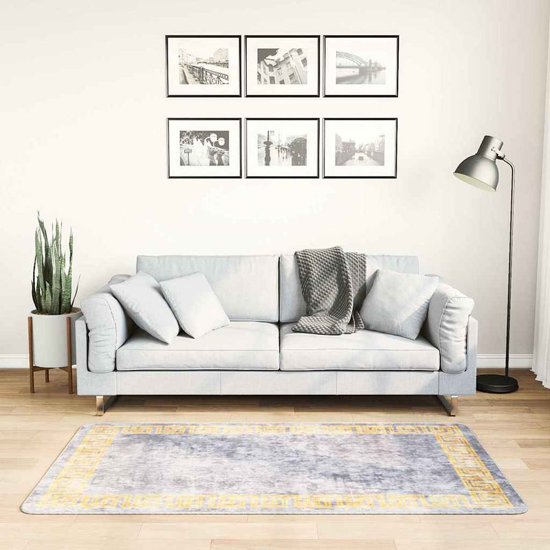 Covor lavabil, gri, 80x150 cm
