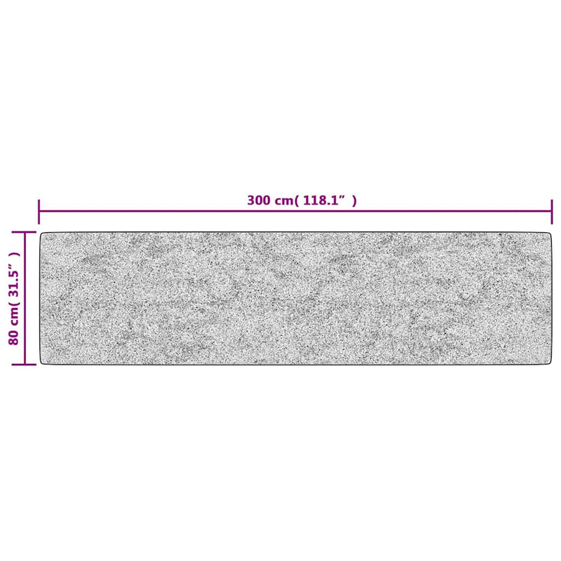Covor lavabil, gri, 80x300 cm