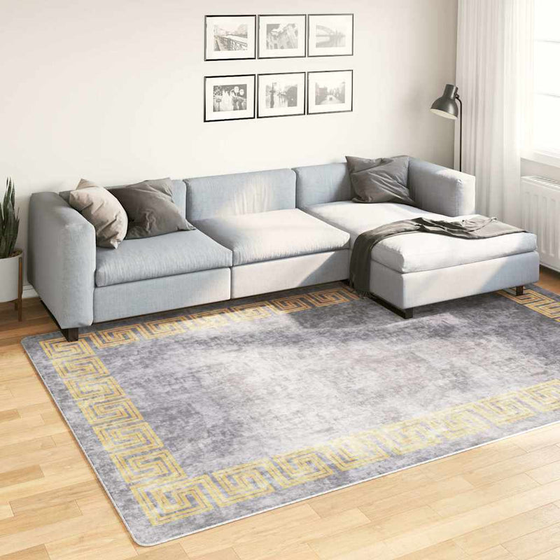Covor lavabil, gri, 190x300 cm