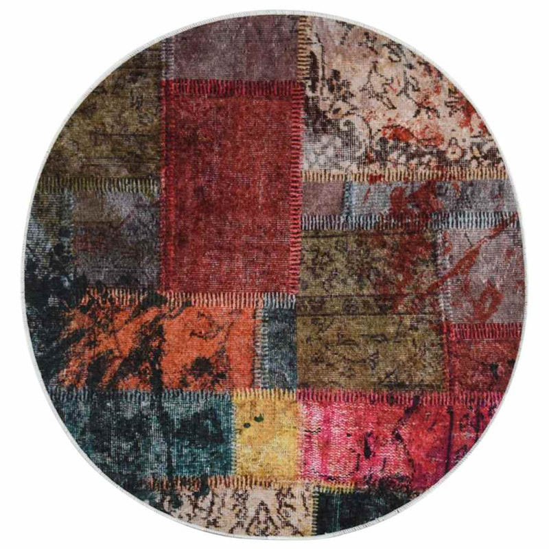 Covor lavabil, mozaic multicolor, φ120 cm
