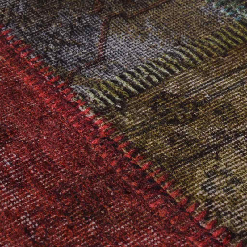 Covor lavabil, mozaic multicolor, φ120 cm
