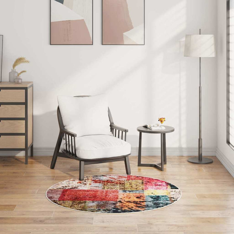 Covor lavabil, mozaic multicolor, φ120 cm
