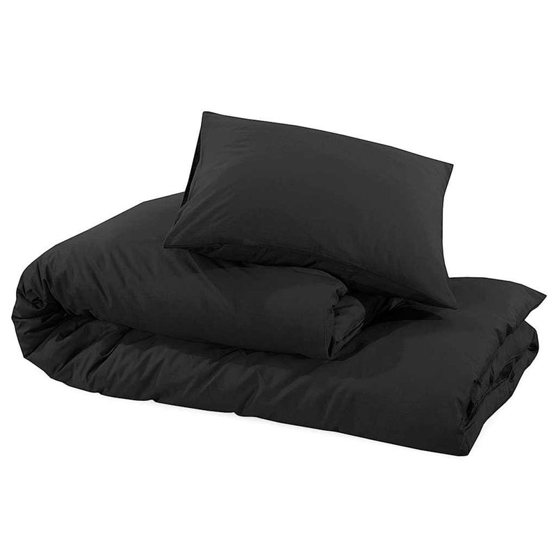 Set cu husă de pilotă, negru, 260x240 cm, microfibră