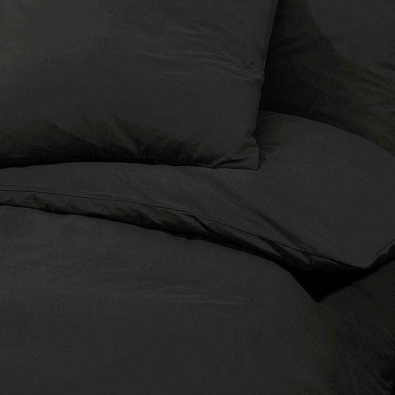 Set cu husă de pilotă, negru, 155x220 cm, microfibră