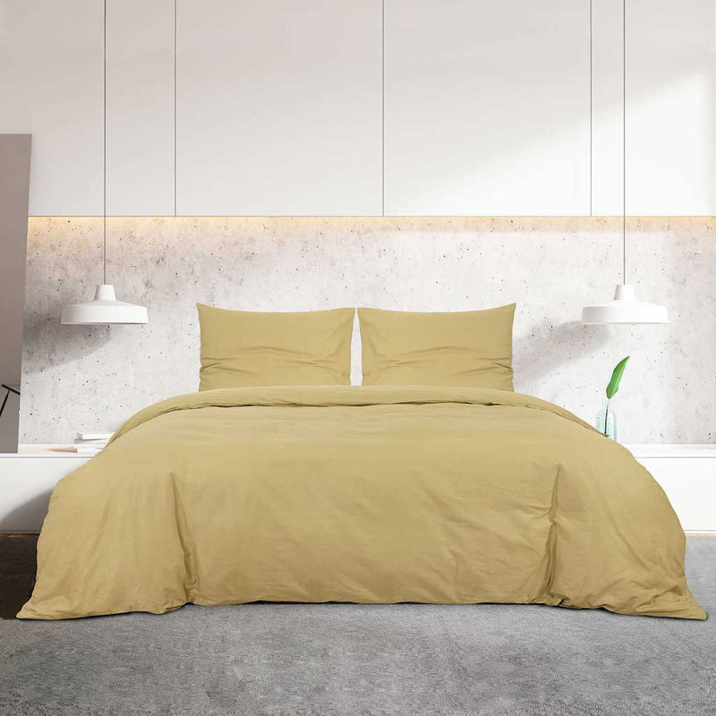 Set cu husă de pilotă, gri taupe, 200x200 cm, microfibră