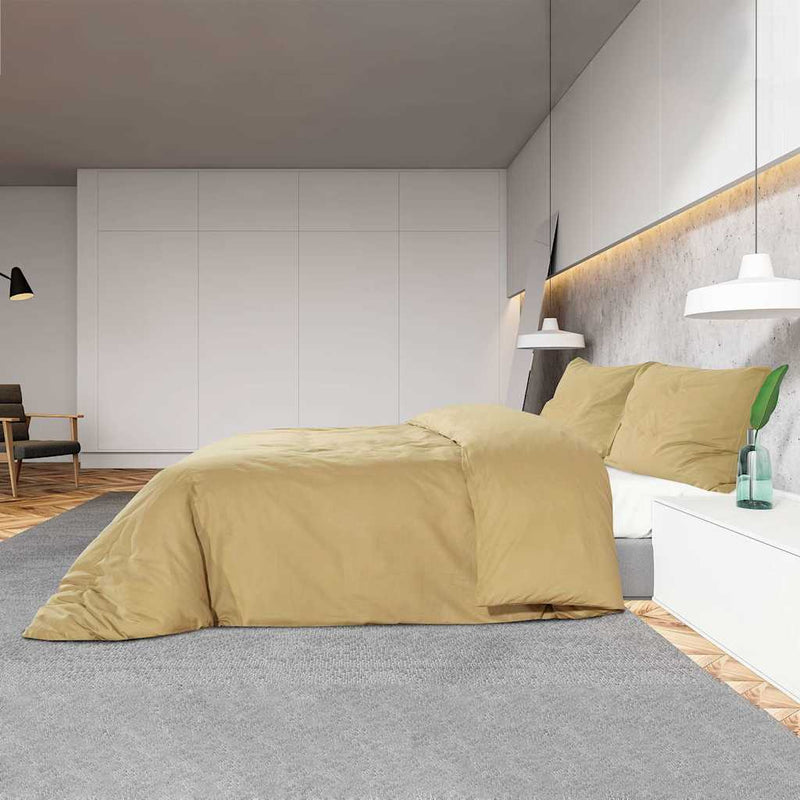 Set cu husă de pilotă, gri taupe, 200x200 cm, microfibră