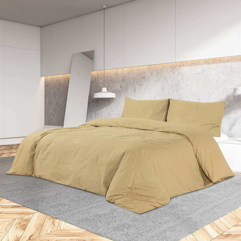 Set cu husă de pilotă, gri taupe, 200x200 cm, microfibră