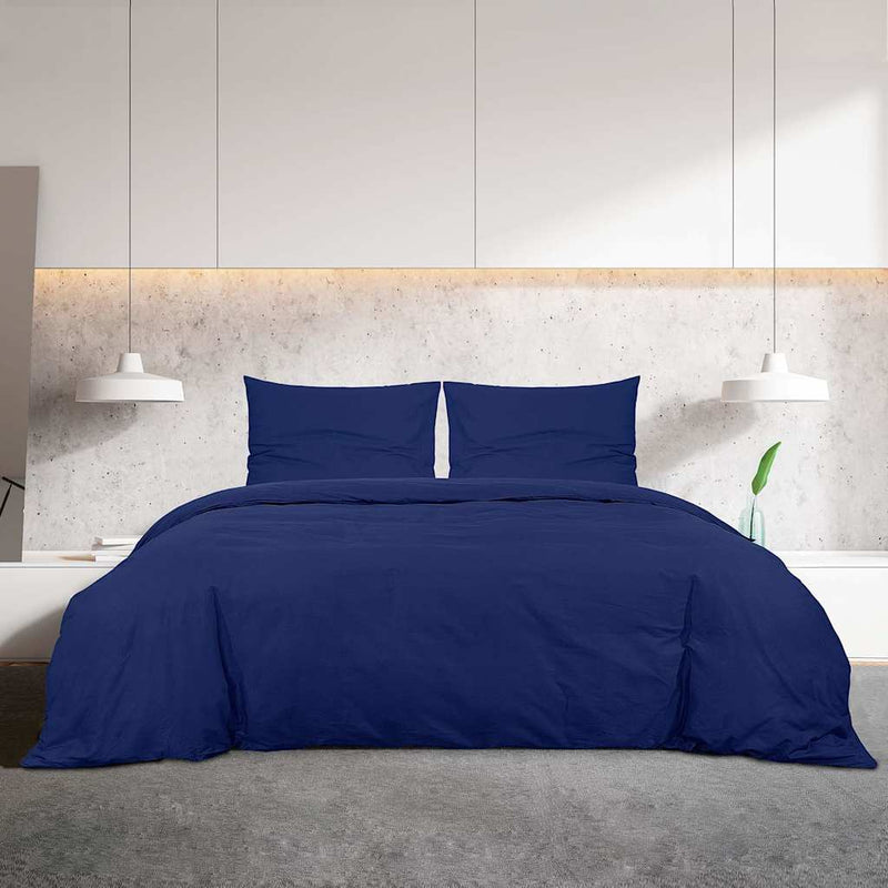 Set cu husă de pilotă, bleumarin, 155x220 cm, microfibră