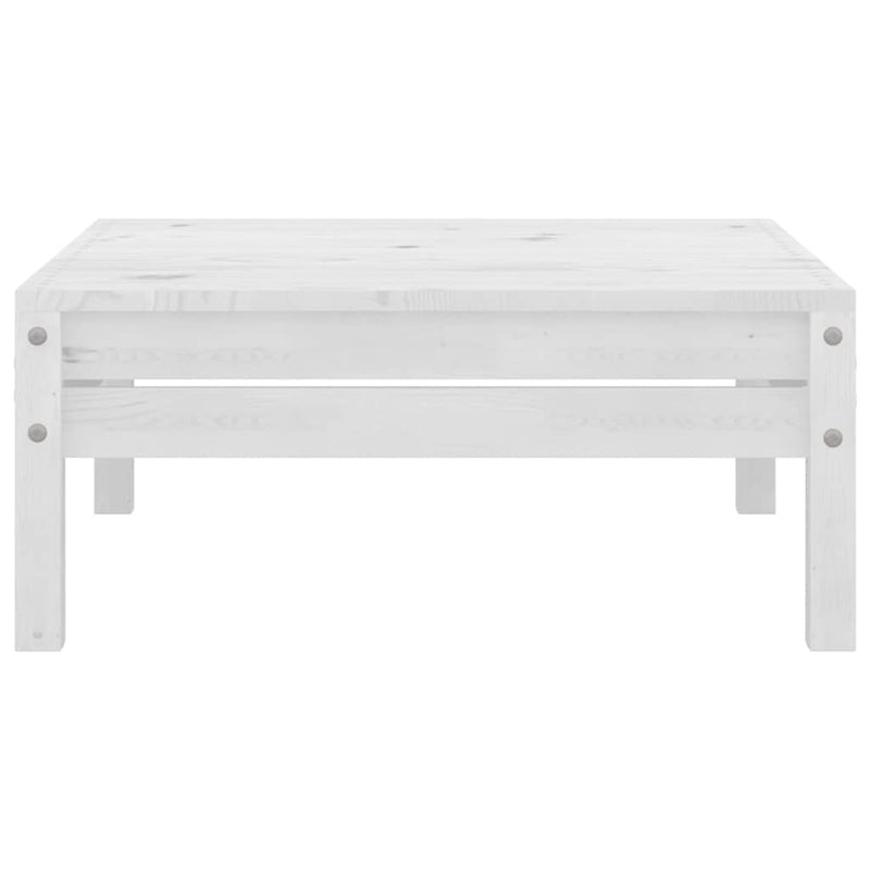 Set mobilier de grădină, 3 piese, alb, lemn masiv de pin