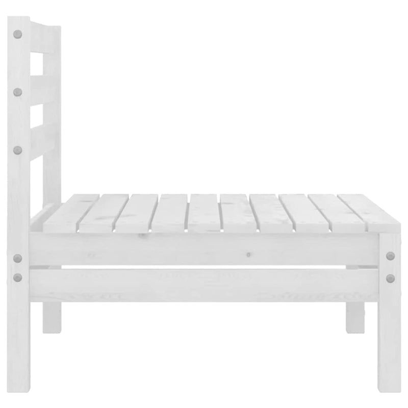 Set mobilier de grădină, 4 piese, alb, lemn masiv de pin