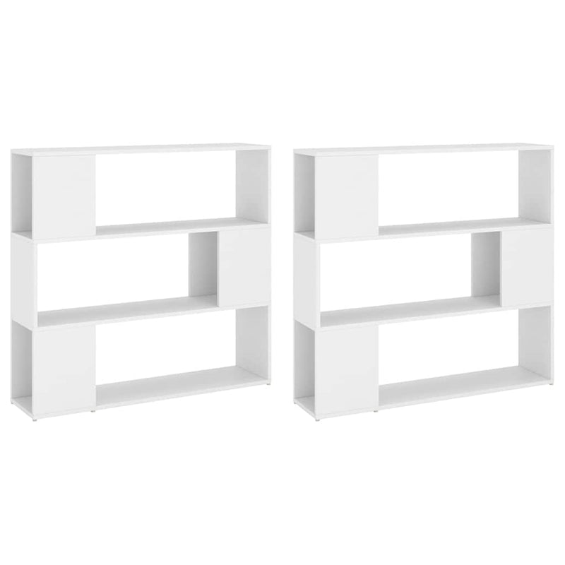 Bibliotecă/Separator cameră, alb, 100x24x188 cm