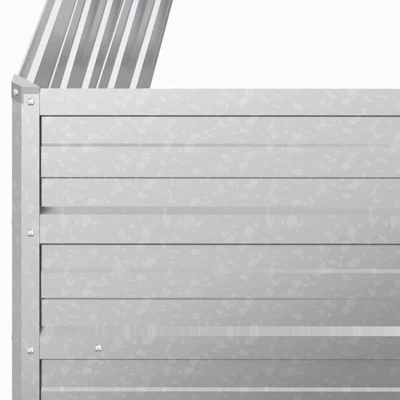 Strat înălțat de grădină argintiu 100x100x77cm oțel galvanizat