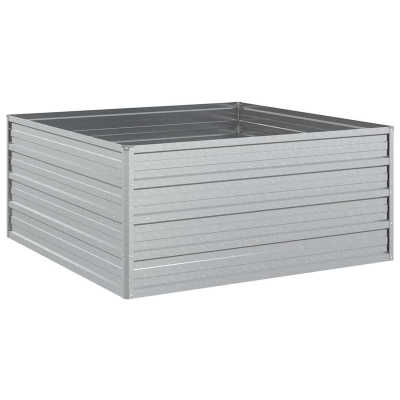 Strat înălțat de grădină argintiu 100x100x45cm oțel galvanizat