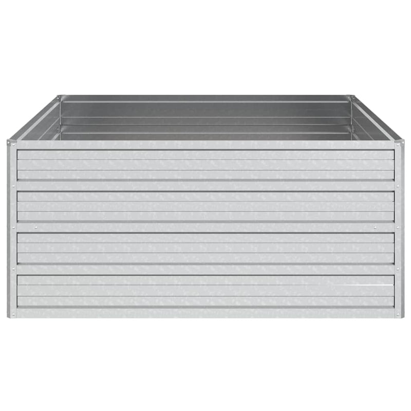 Strat înălțat de grădină argintiu 100x100x45cm oțel galvanizat