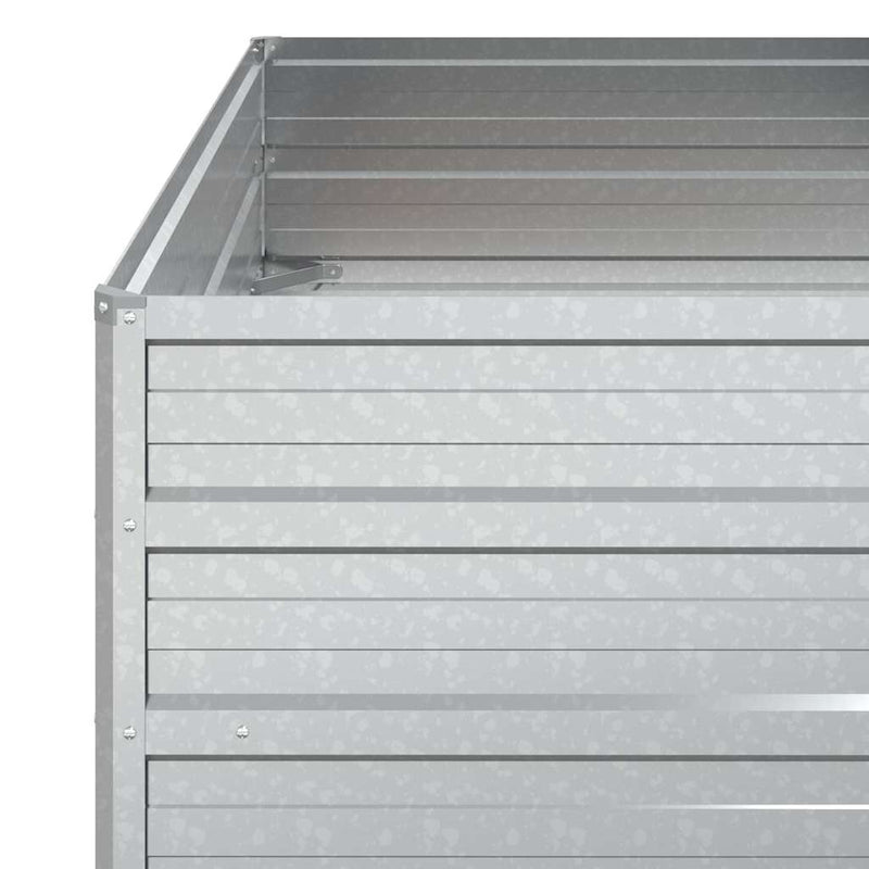 Strat înălțat de grădină argintiu 100x100x45cm oțel galvanizat