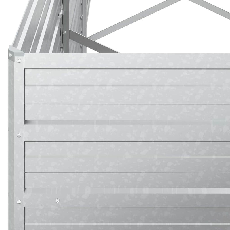 Strat înălțat de grădină argintiu 320x80x45 cm oțel galvanizat