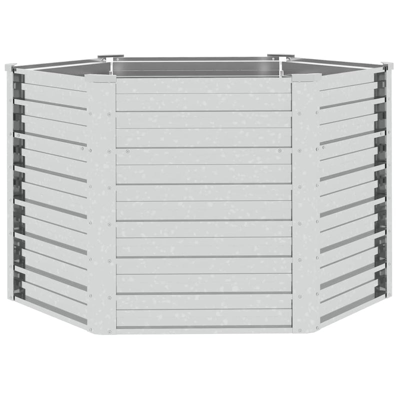 Strat înălțat de grădină argintiu 129x77 cm oțel galvanizat