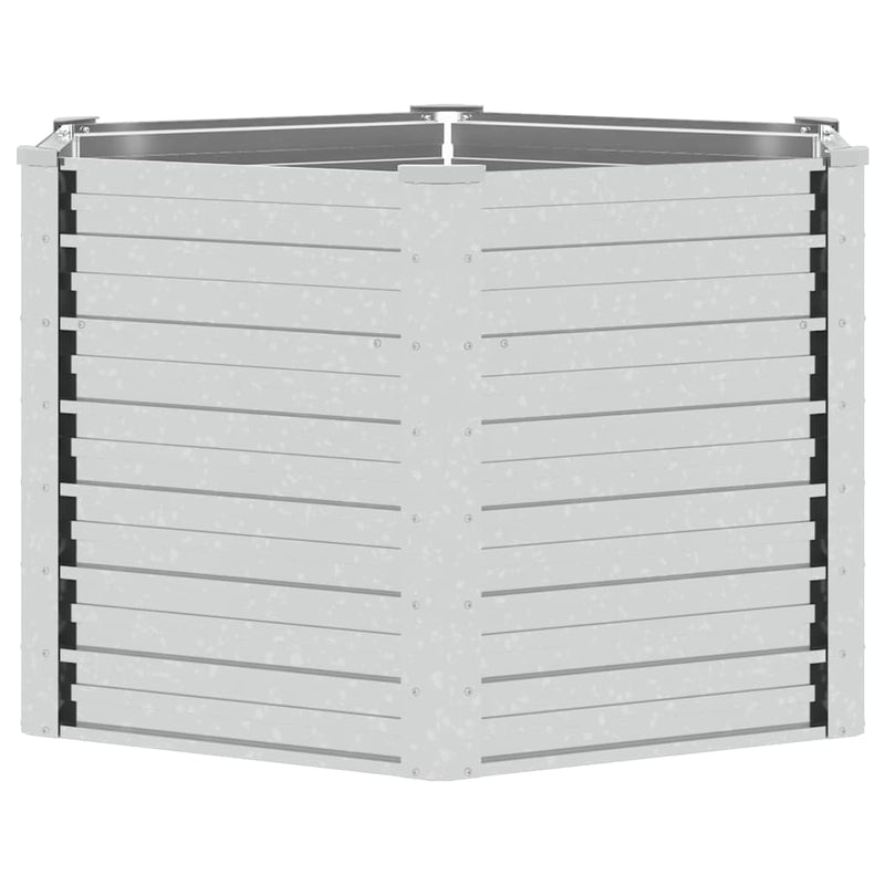 Strat înălțat de grădină argintiu 129x77 cm oțel galvanizat
