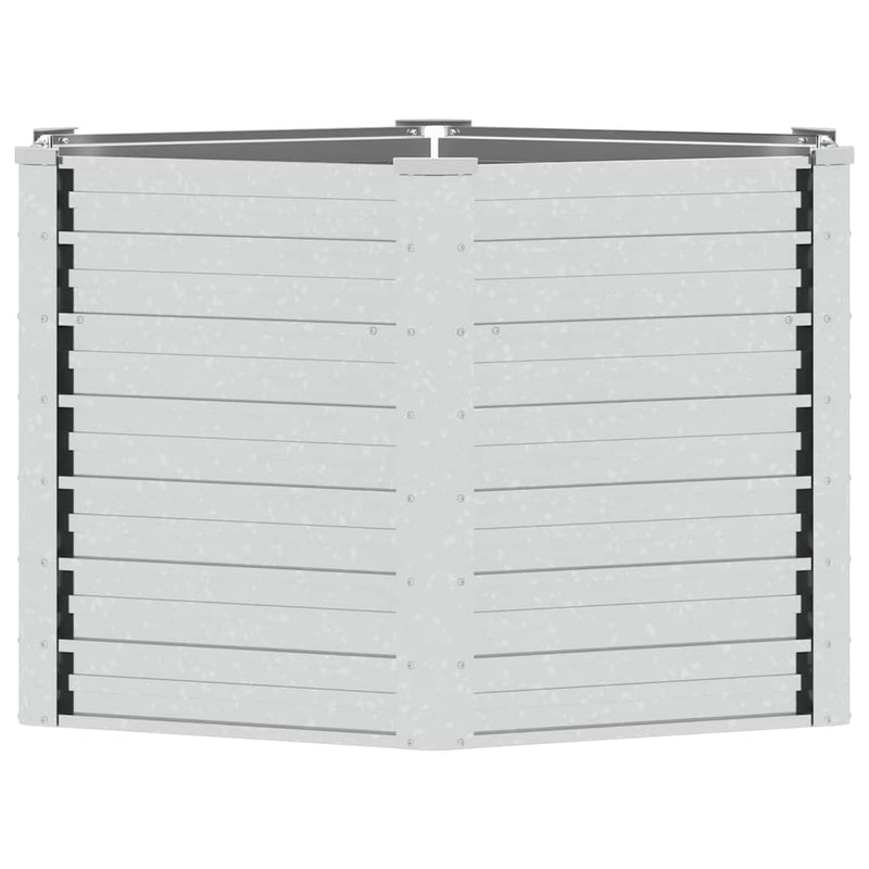 Strat înălțat de grădină argintiu 129x77 cm oțel galvanizat